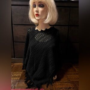 Aldo Elegant Black Knit Poncho
